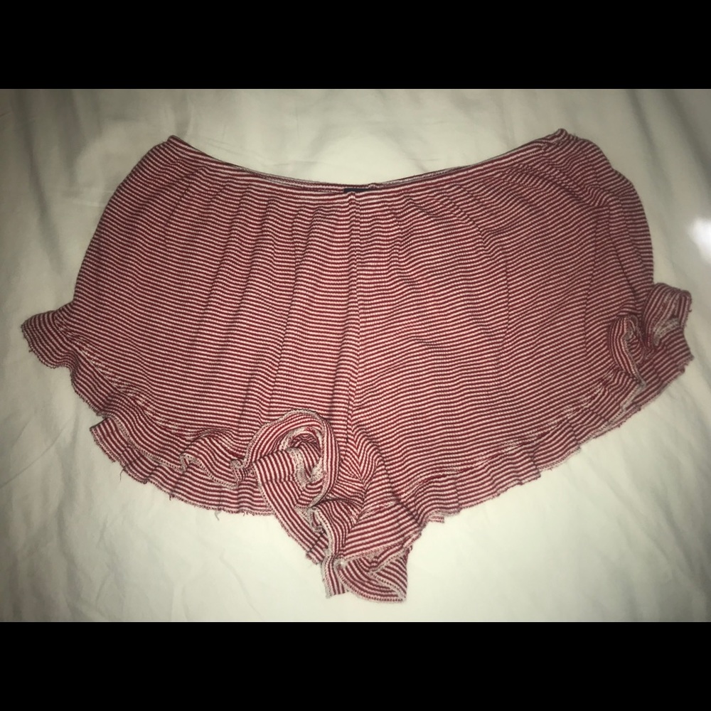 red striped flowy brandy shorts